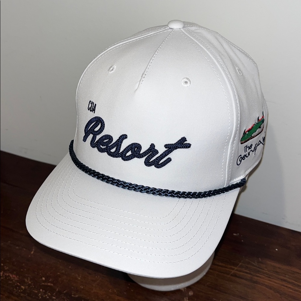 New CdA Coeur d’Alene Resort Sewn White baseball golf cap hat Snapback Corded